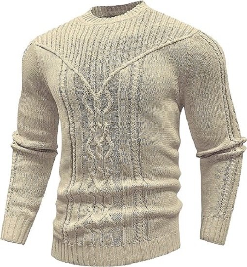 Men's Pullover Long Sleeve Crewneck Knitted Sweater